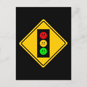 Moody Stoplight Ahead Postcard