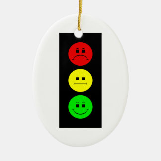 Moody Stoplight Ceramic Ornament