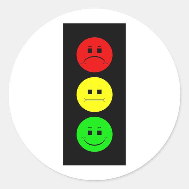 Moody Stoplight Classic Round Sticker (Front)