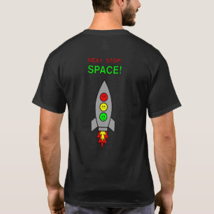 Moody Stoplight Space Rocket Next Stop Space T-Shirt