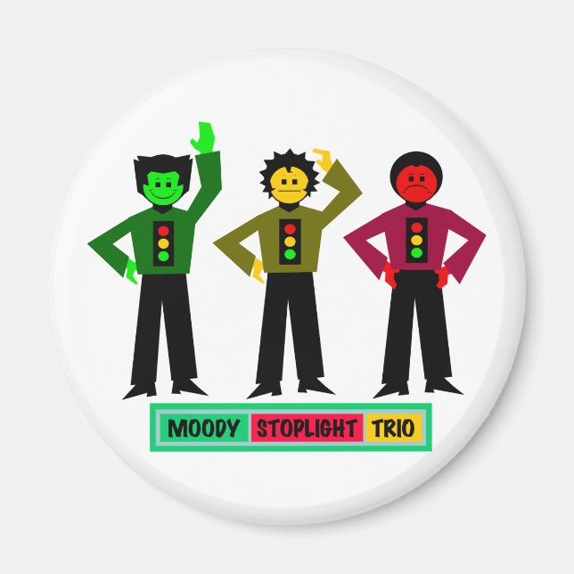 Moody Stoplight Trio Characters Magnet (Front)