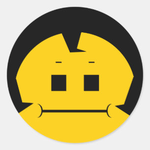 Moody Stoplight Trio Charlie Yellobellow Face Classic Round Sticker