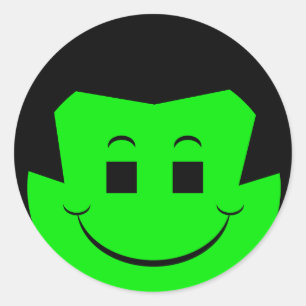 Moody Stoplight Trio Gordy Greenfalloon Face Classic Round Sticker