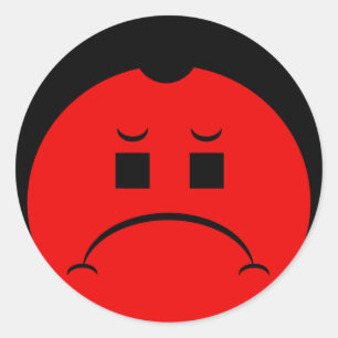 Moody Stoplight Trio Ron Buckstopper Face Classic Round Sticker