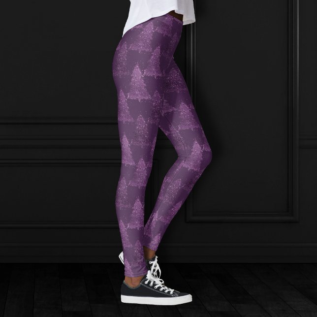 Moody Tree Pattern | Deep Plum Purple Christmas Leggings (Creator Uploaded)