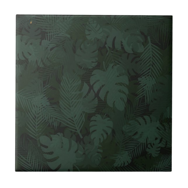 Moody Tropical Ceramic Tile (Front)