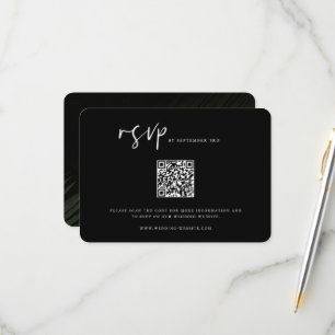 Moody Tropics Wedding QR Code RSVP Card