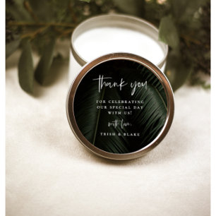 Moody Tropics Wedding Thank You Classic Round Sticker