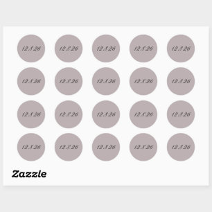 Moody Vintage Mauve Wedding Date Envelope Seals
