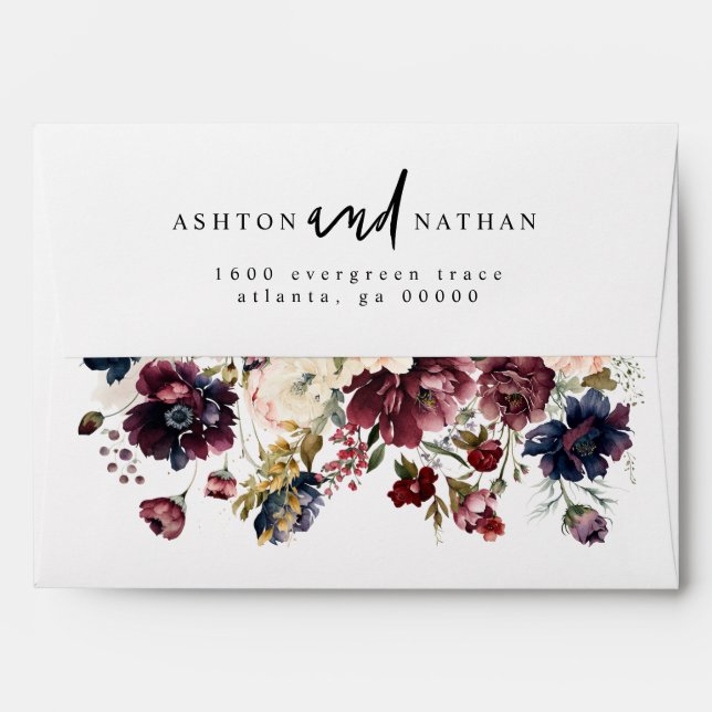 Moody Wedding Return Address Envelope (Back (Top Flap))