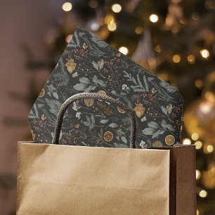 Moody Winter Botanical Christmas Holiday Tissue Paper