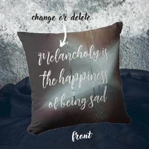 Moody Winter Night's Big Christmas Star Throw Pillow