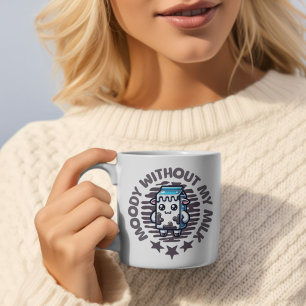 Moody Without My Milk Cute Cow  Two-Tone Coffee Mug