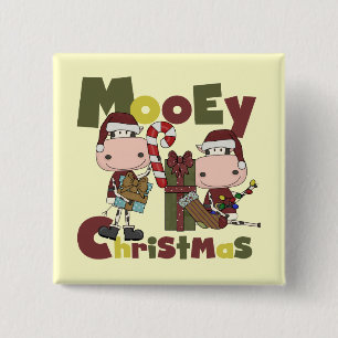 Mooey Christmas 2 Inch Square Button