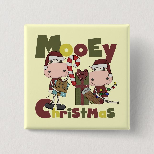 Mooey Christmas 2 Inch Square Button (Front)