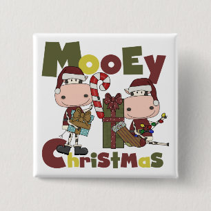 Mooey Christmas 2 Inch Square Button