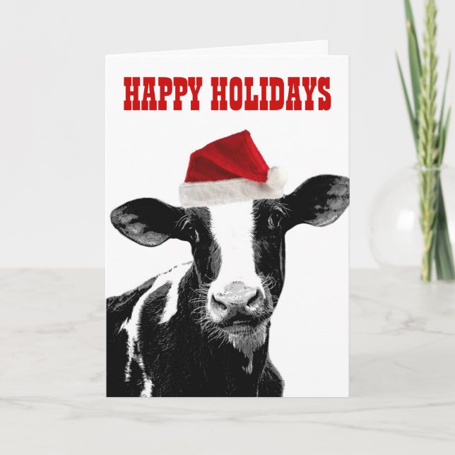 Mooey Christmas and Happy Moo Year Holiday Card (Front)