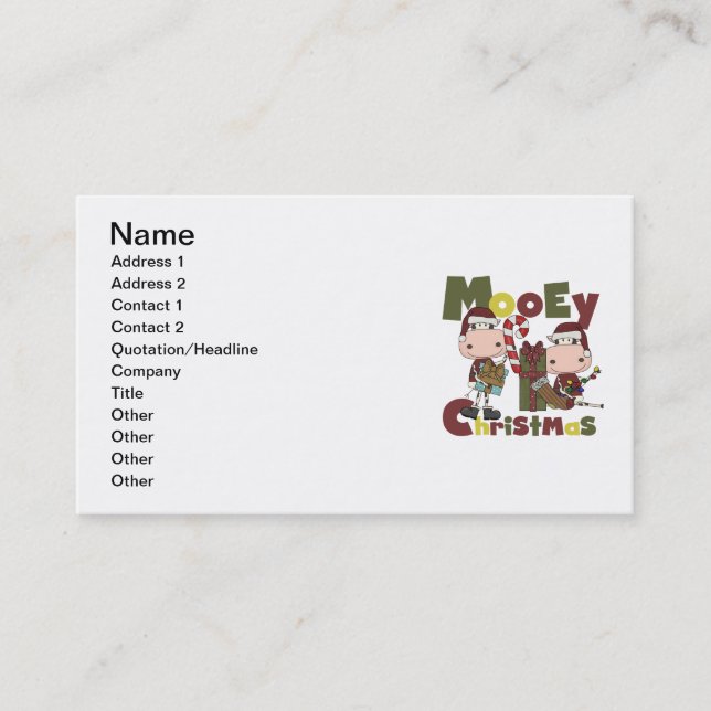 Mooey Christmas Business Card (Front)