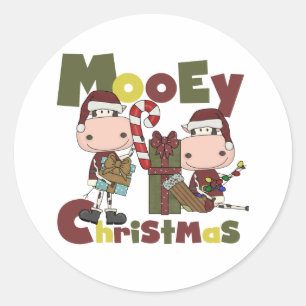 Mooey Christmas Classic Round Sticker