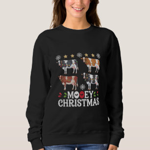 Mooey Christmas Cow Lover Holiday Farm Farmer Sweatshirt