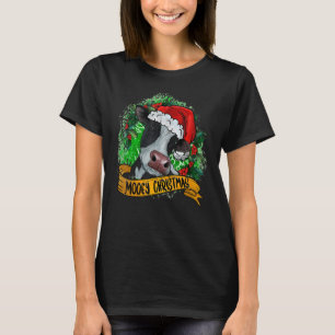 Mooey Christmas Cow Santa Heifer Farmer Love Highl T-Shirt
