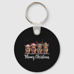 Mooey Christmas Cowgirl Xmas Funny Western Christm Keychain