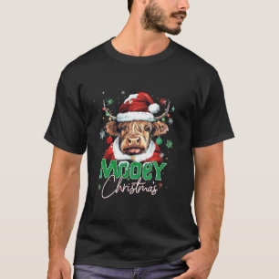 Mooey Christmas Funny Highland Cow Scottish Family T-Shirt