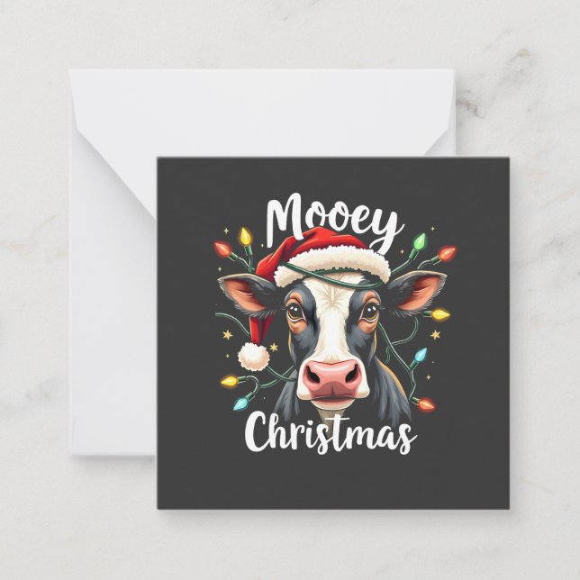 Mooey Christmas Funny Xmas Cow Cattle Lovers  Card (Front)