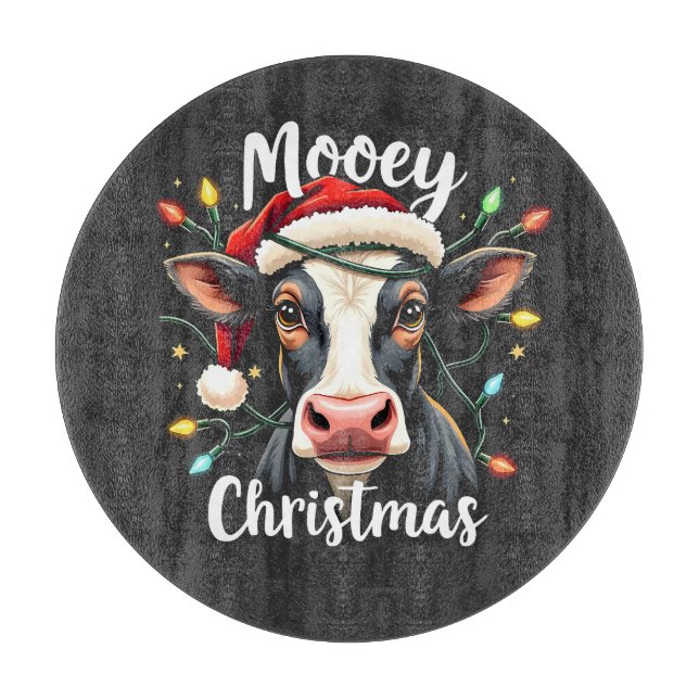 Mooey Christmas Funny Xmas Cow Cattle Lovers  Cutting Board (Front)