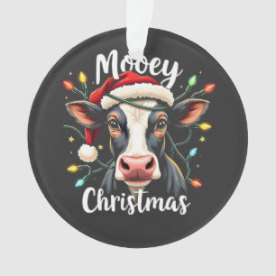 Mooey Christmas Funny Xmas Cow Cattle Lovers  Ornament