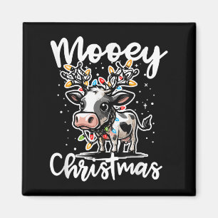 Mooey Christmas Heifer Cow Reindeer Christmas Ligh Magnet