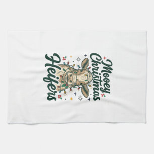 Mooey Christmas Heifers Funny Cow Christmas Design Kitchen Towel