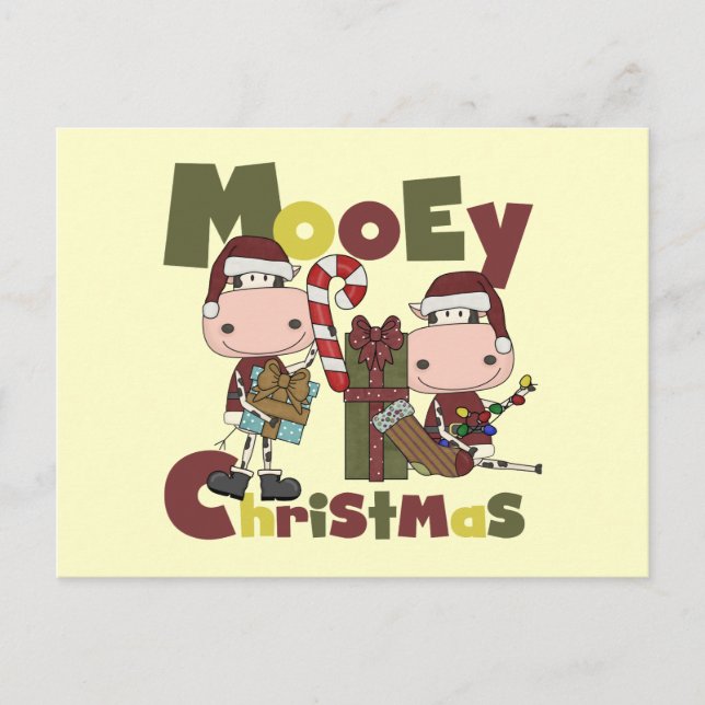 Mooey Christmas Holiday Postcard (Front)