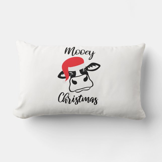Mooey Christmas Lumbar Pillow (Front)
