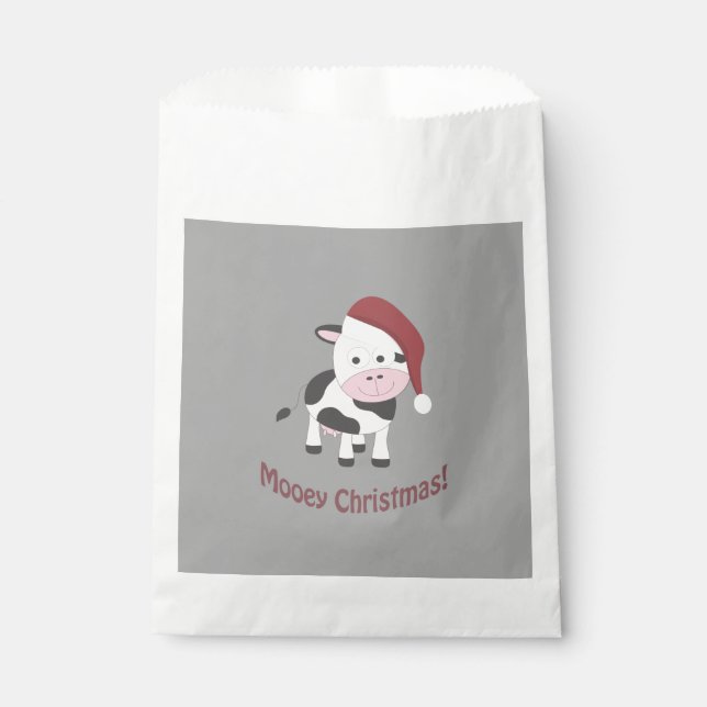 Mooey Christmas! Santa Cow Favour Bag (Front)