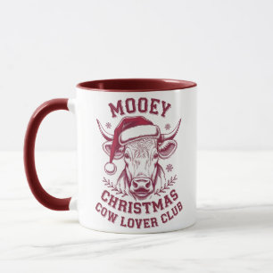 Mooey Christmas Western Cow Lover Club Xmas Season Mug