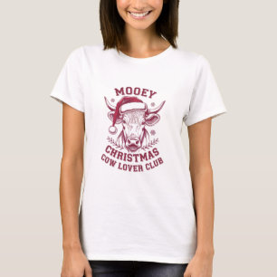Mooey Christmas Western Cow Lover Club Xmas Season T-Shirt