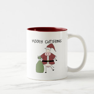 Mooey Cow Christmas Tshirts and Gifts Two-Tone Coffee Mug