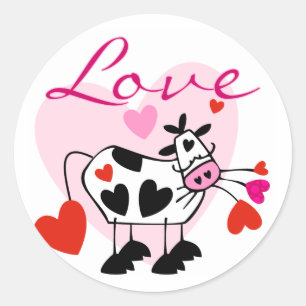 Mooey Love Valentine Classic Round Sticker