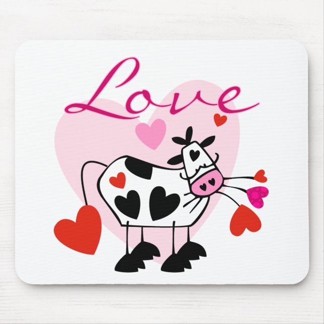 Mooey Love Valentine Mouse Pad (Front)