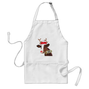 Mooey Merry Christmas Reindeer Cow Standard Apron