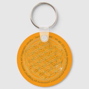 Moola Mantra / Blume Des Lebens   orange Keychain