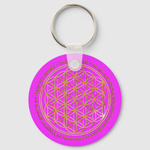 Moola Mantra / Blume Des Lebens pink Keychain
