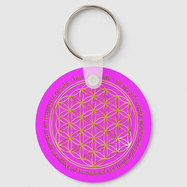 Moola Mantra / Blume Des Lebens | pink Keychain (Front)