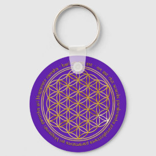 Moola Mantra / Blume Des Lebens violet Keychain