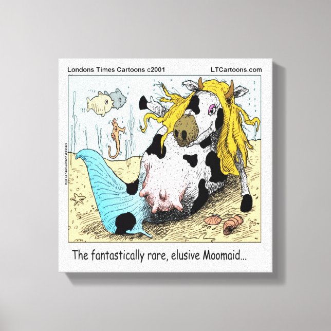 Moomaid Funny 1/2 Mermaid 1/2 Cow Canvas Print (Front)