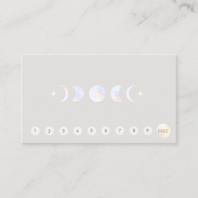 Moon 10 Punch Customer Loyalty Appointment Business Card (Front)