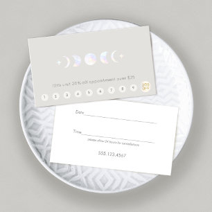 Moon 10 Punch Customer Loyalty Appointment Business Card