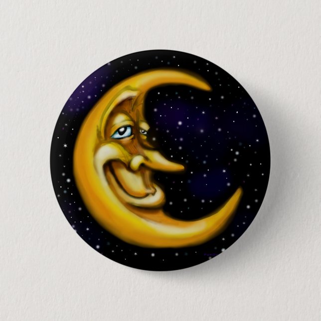 Moon 2 Inch Round Button (Front)