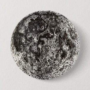 Moon 3 Inch Round Button